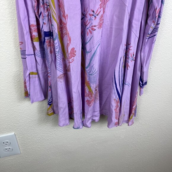 Free People Clear Skies Floral Printed Asymmetrical Tunic Dress Women’s Size S - Picture 4 of 9